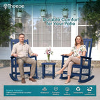 THOEOE Outdoor Rocking Chairs Set of 8, Oversized Patio Rocking Chair | HDPE - Image 2