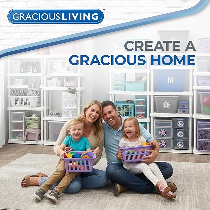 Gracious Living 4-Shelf Unit, Plastic Storage Shelves and Rack, Knect-A-Shelf - Image 6