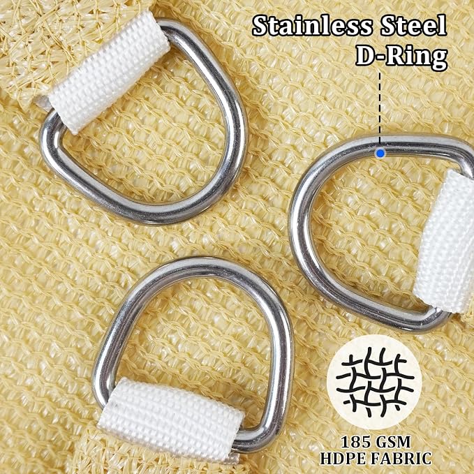 Shade&Beyond Custom Sun Shade Sail 10'x13'x16.4' Triangle Sun Sail Shades Patio - Image 4