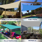 Windscreen4less 12' x 14' Sun Shade Sail Rectangle Outdoor Canopy Cover UV Block - Image 2