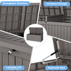Outdoor Storage Box, 200 Gallon Resin Deck Boxes Outdoor Waterproof - Image 5