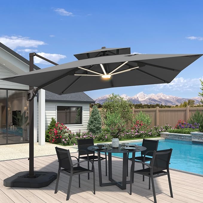 10x10 FT Outdoor Cantilever Patio Umbrella by Unknown