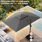 9x12 FT Patio Cantilever Umbrella, Rectangular Heavy Duty Offset Umbrella - Image 3
