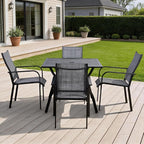 Patio Chairs Set of 4, Stackable Outdoor Dining Chairs, All Weather Breathable - Image 2