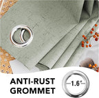 H.VERSAILTEX Bedroom Curtains Blackout, Sage Green Linen Blackout Curtains 84 - Image 6