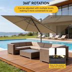 9x12 FT Cantilever Patio Umbrella, Large Rectangular Offset Outdoor Umbrella - Image 4
