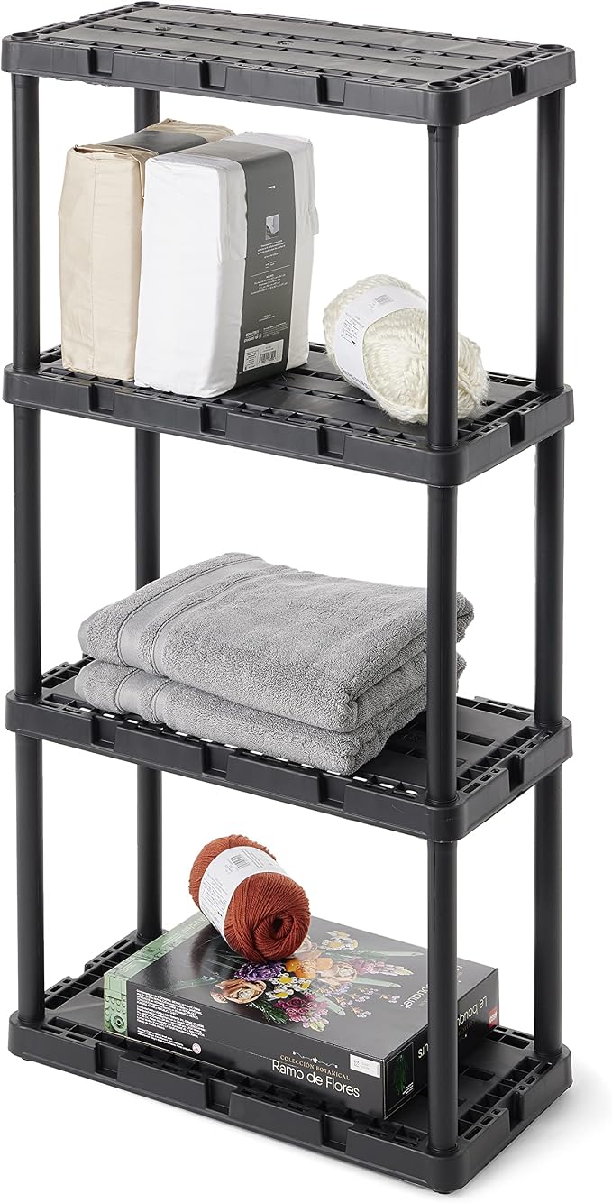 Gracious Living 3 Pack Light Duty Storage Shelves, Knect-A-Shelf 4-Shelf - Image 7