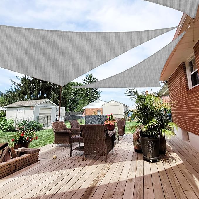Patio Paradise 8' x 8' x 8' Sun Shade Sail Triangle Canopy Shade Cloth Fabric by Patio