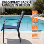 Patio Chairs Set of 8, Stackable Outdoor Dining Chairs, All Weather Breathable - Image 5