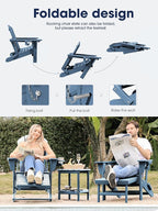 Adirondack Rocking Chair with Ottoman and Cup Holders | HDPE Porch Rocker - Image 4