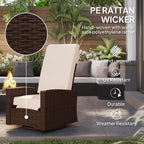 Outsunny Outdoor Wicker Swivel Recliner Chair, - Image 4
