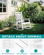 SERWALL Oversized Rocking Chair, Outdoor Rocking Chair - Image 5