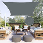 Neween Waterproof Shade Sails，Rectangle UV Block Gray Sun Shade Sail, Canopy by Neween