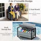 RELAX4LIFE Wicker Outdoor Bench - Image 4