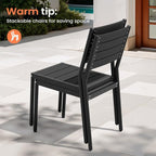 Pellebant Stackable Outdoor Patio Dining Chairs Set of 2 | Aluminum Armless - Image 9