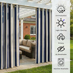2 Panels Outdoor Stripe Curtains - Image 4