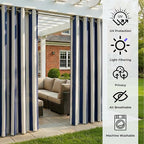 2 Panels Outdoor Stripe Curtains - Image 4