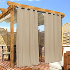 NICETOWN 2 Panels Biscotti Beige Privacy Outdoor Curtains - Image 9