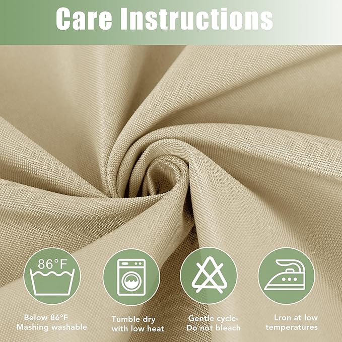 Extra Wide Outdoor Curtains for Patio Waterproof 6 Pcs 110x84 Inch Cream | - Image 6