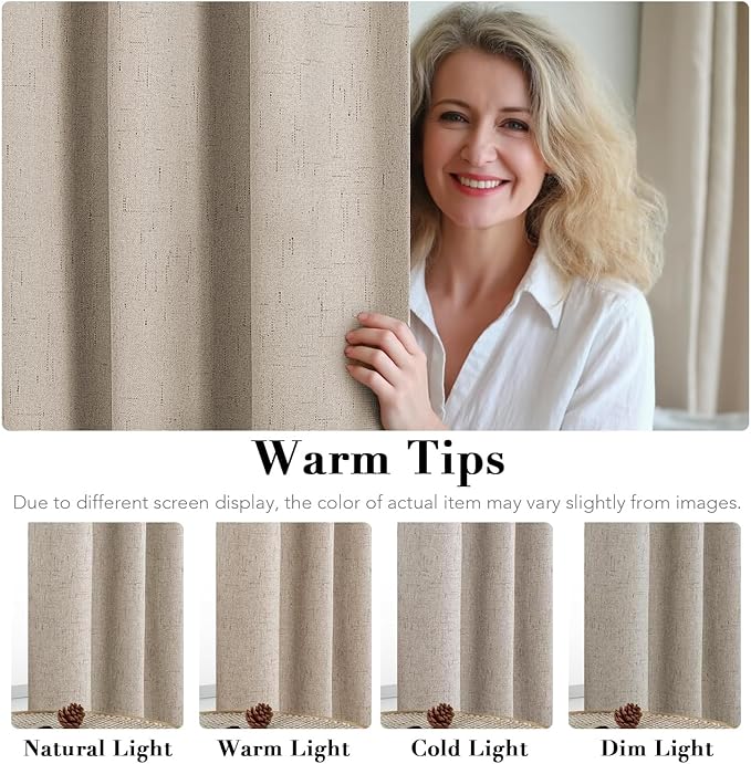 H.VERSAILTEX Linen Curtains 100% Blackout Curtains - Image 5