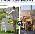 Stackable Set, 4 Chairs with 47in Table, All-Weather HDPE, 4 Stackable - Image 6