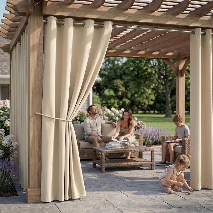Waterproof Outdoor Curtain W52 x L63 - Image 2