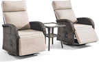 3 Pieces Zero Gravity Patio Swivel Recliner Chairs Set of 2 - Image 7
