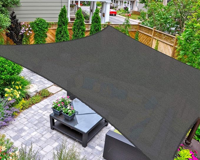 AsterOutdoor Sun Shade Sail Rectangle 6' x 10' UV Block Canopy by AsterOutdoor
