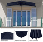 Half Umbrella Outdoor Patio Shade - 9 ft Patio Umbrella - Small Canopy - Image 3