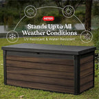 Keter Signature Collection 150 Gallon Resin Deck Box Organization and Storage - Image 3