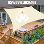 Neween Shade Sails, Waterproof Sun Shade Sail Rectangle UV Block Canopy Sun - Image 3
