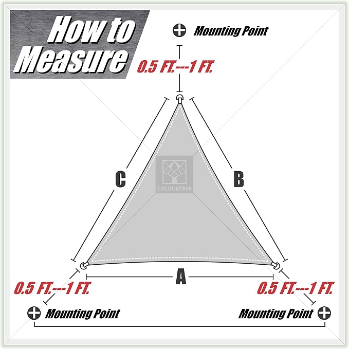 ColourTree CTSLT Custom Size Order to Make 24' x 24' x 24' Beige Triangle Sun - Image 8