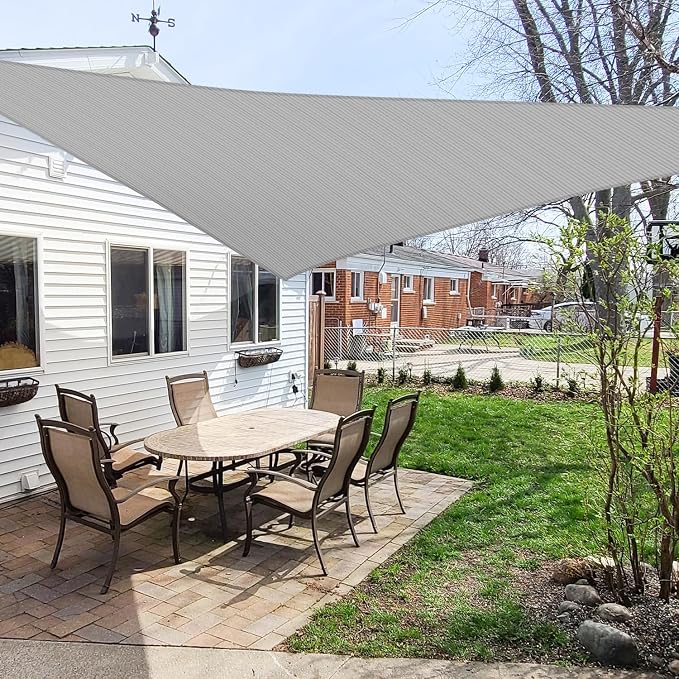Windscreen4less 19' x 19' x 19' Sun Shade Sail Triangle Outdoor Canopy Cover UV - Image 6