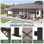 Aoxun 30’x10’ Gazebo with Aluminum Frame & Polycarbonate Panel, Outdoor Patio - Image 3