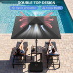 10x10FT Grey Cantilever Outdoor Patio Umbrella - Image 4