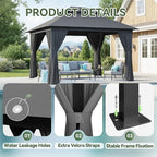 Aoxun 12x10 Gazebo Metal Frame Canopy Tent - Image 7