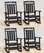 Oversized Rocking Chair Set of 4, HDPE Outdoor All-Weather, Extra Large & Extra by Plawdlik