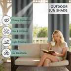 Patio Curtains Outdoor Waterproof, Privacy Drapes | Weatherproof & Sun Blocking - Image 3