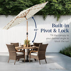 Best Choice Products 10ft Solar Market Patio Umbrella w/Woodgrain Pattern Pole - Image 5