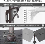 10 X 13 FT Cantilever Outdoor Patio Umbrella - Image 5