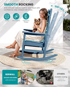 SERWALL Outdoor Rocking Chair Set of 2, Oversized Rocker - Image 3