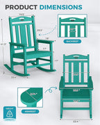 Oversized Outdoor Rocking Chairs Set of 6, 380lbs Heavy-Duty Large Patio Rocker - Image 2