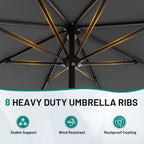 9 FT Patio Umbrella for Outdoor, Outdoor Table Umbrella - Image 3