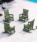 SERWALL Oversized Outdoor Rocking Chairs Set of 4, Patio Rocker, Avocado | - Image 9