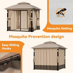 Patio Gazebo 8'x8' with LED Lights & Bluetooth Speaker, Heavy Duty Outdoor - Image 5