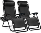 Best Choice Products Set of 2 Adjustable Steel Mesh Zero Gravity Lounge Chair by Unknown