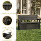 EFU Outdoor Bench Storage Deck Box, 100 Gallon Waterproof Wicker Patio - Image 6