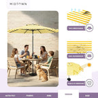 Midtown Umbrellas 10-Year-No-Fade - 8 Ft - UV Proof White/Yellow Stripes Fabric - Image 5