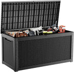 PatioZen 320 Gallon Resin Deck Box, Lockable Weatherproof Outdoor Storage Box by OutdoorLivingPerfected