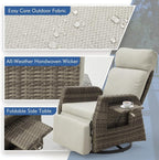 Patio Swivel Rattan Recliner - Image 6